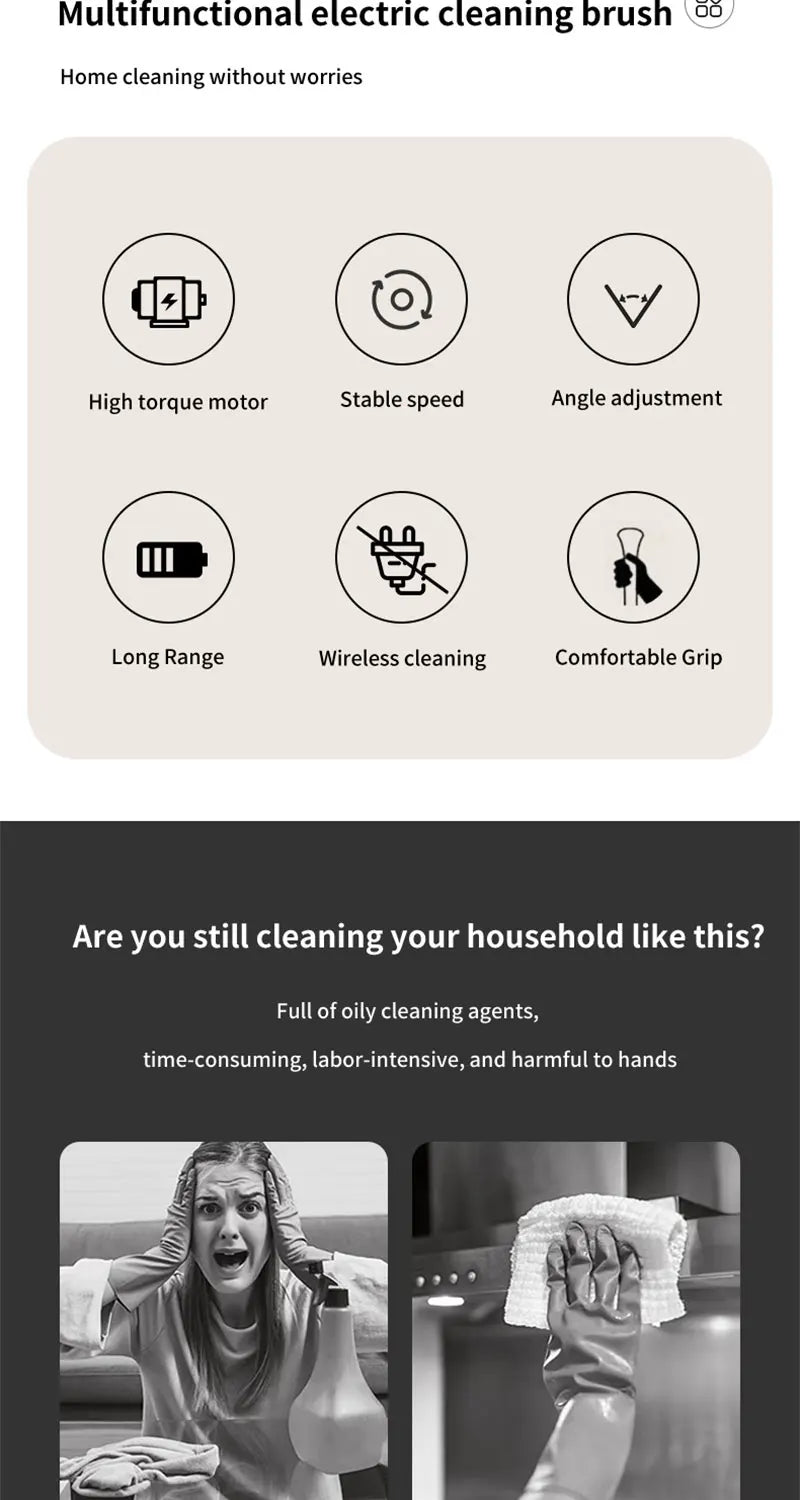 9-in-1 Electric Cleaning Brush Electric Spin Cleaning Scrubber Electric Cleaning Tools Kitchen Bathroom Cleaning Gadgets