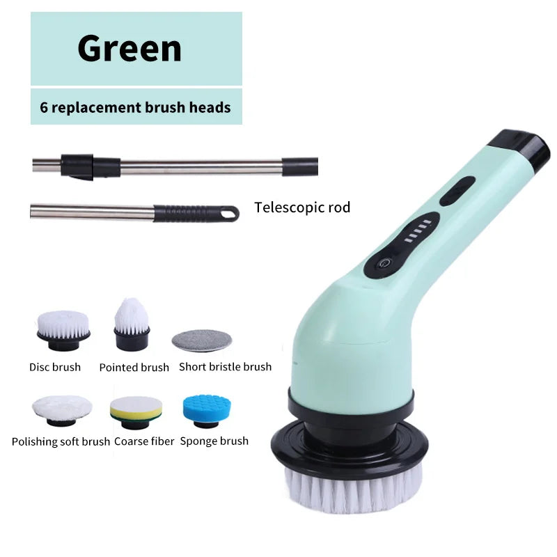 9-in-1 Electric Cleaning Brush Electric Spin Cleaning Scrubber Electric Cleaning Tools Kitchen Bathroom Cleaning Gadgets